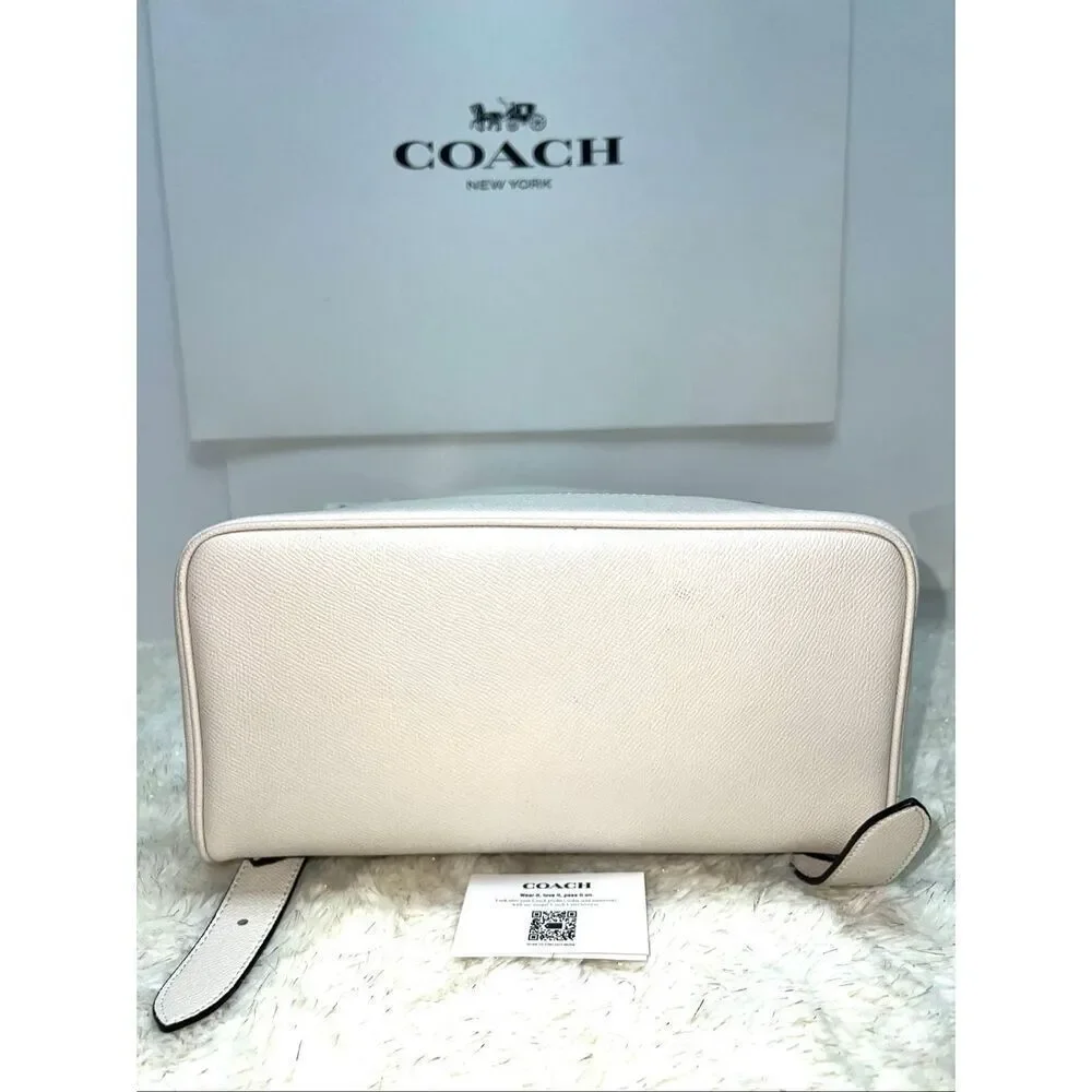 🔥🎁New! COACH Kenley Backpack Signature Canvas Chalk White Msrp:$398.00